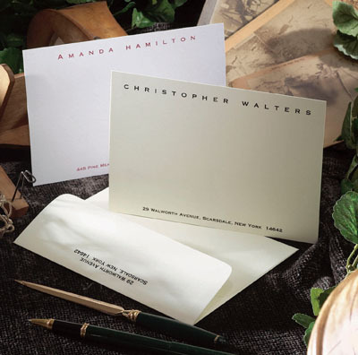 Metro All-In-One Flat Note Cards - Raised Ink